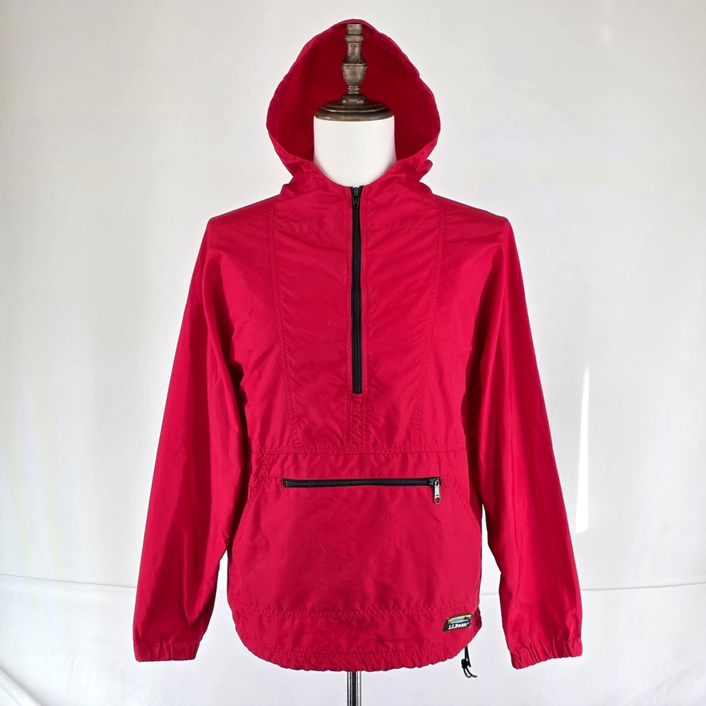Gorp L.L.Bean Red Nylon Hooded Anorak Windbreaker Jacket Men’s M Outdoor Retro